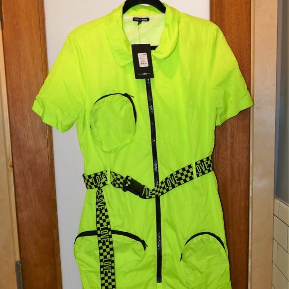 Fashion Nova With Love Belted Lime Dress sz XL NWT - Picture 2 of 16